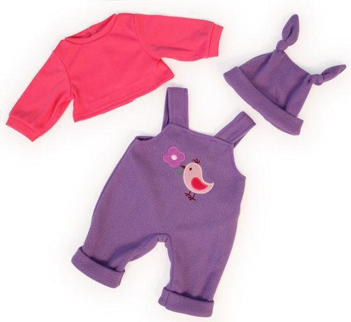 Bayer Poppenkleding Tuinbroek met Muts - Paars