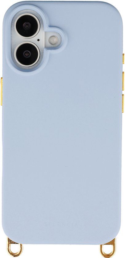 Selencia Rivièra MagSafe Backcover met afneembare haakjes voor de Apple iPhone 16 - Powder Blue