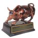 Officiële Bronzen muur straat opladen stier Stock Market NYC beeldje standbeeld met basis (medium 5 inch)