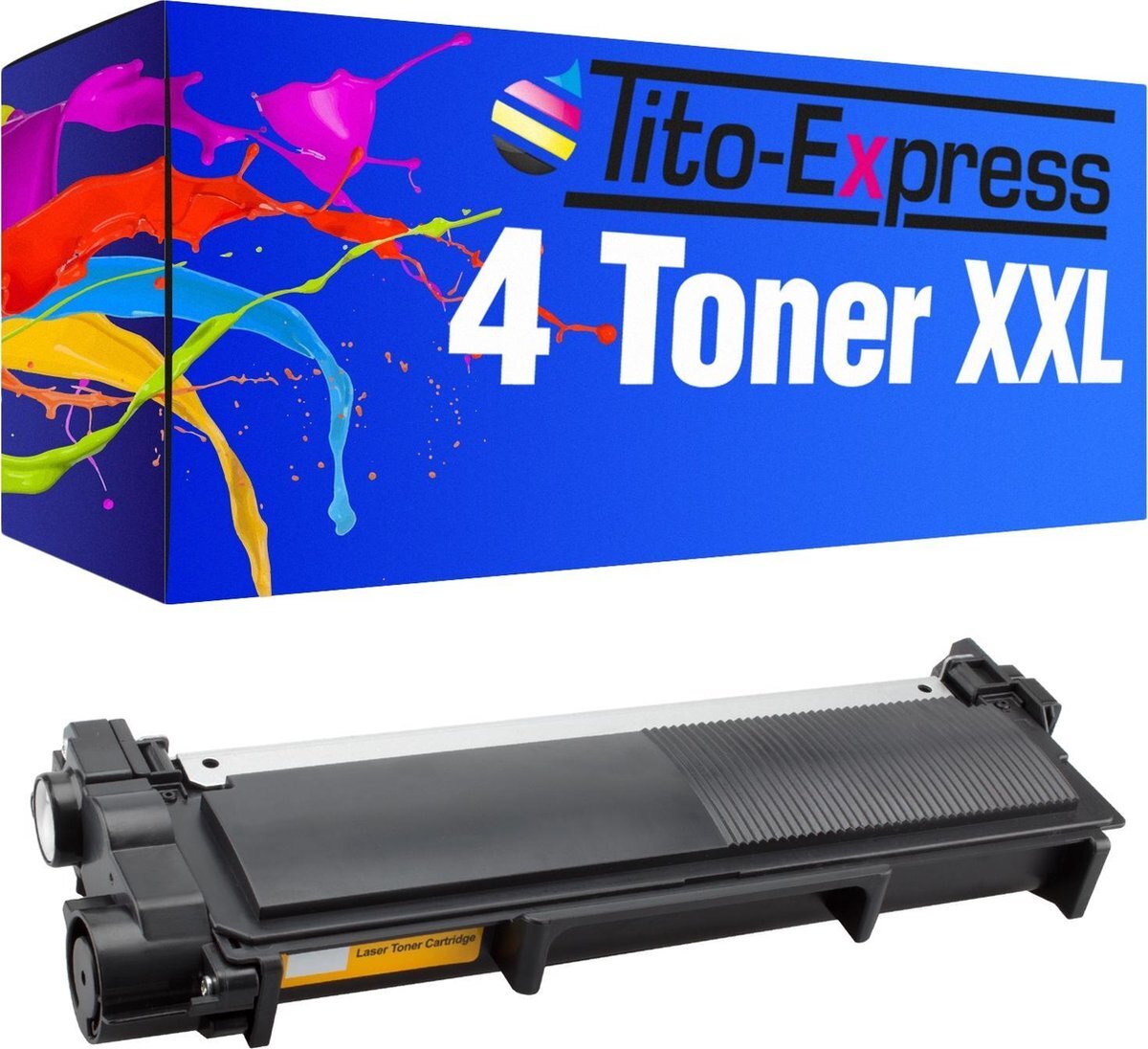 Tito Express PlatinumSerie 4x toner cartridge alternatief voor Brother TN-2320 BK