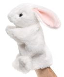 Uni-Toys - Handpop haas (wit) - 24 cm