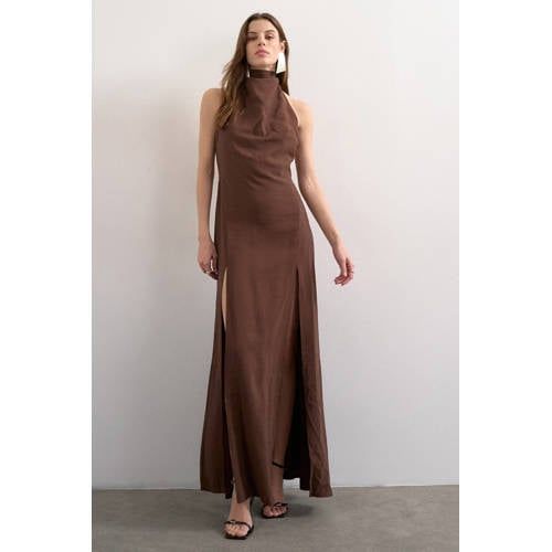 TOPSHOP Halterjurk Donkerbruin