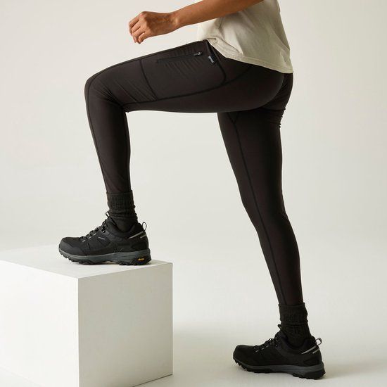 Regatta Legging Hiking Dames High Waistband Stretchy Zwart Maat 36