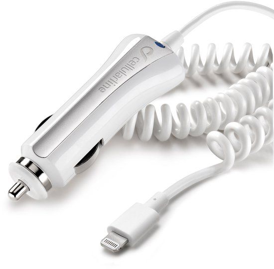 Cellularline CBRMFIIPH5W - Stroomadapter voor auto (Lightning) - wit