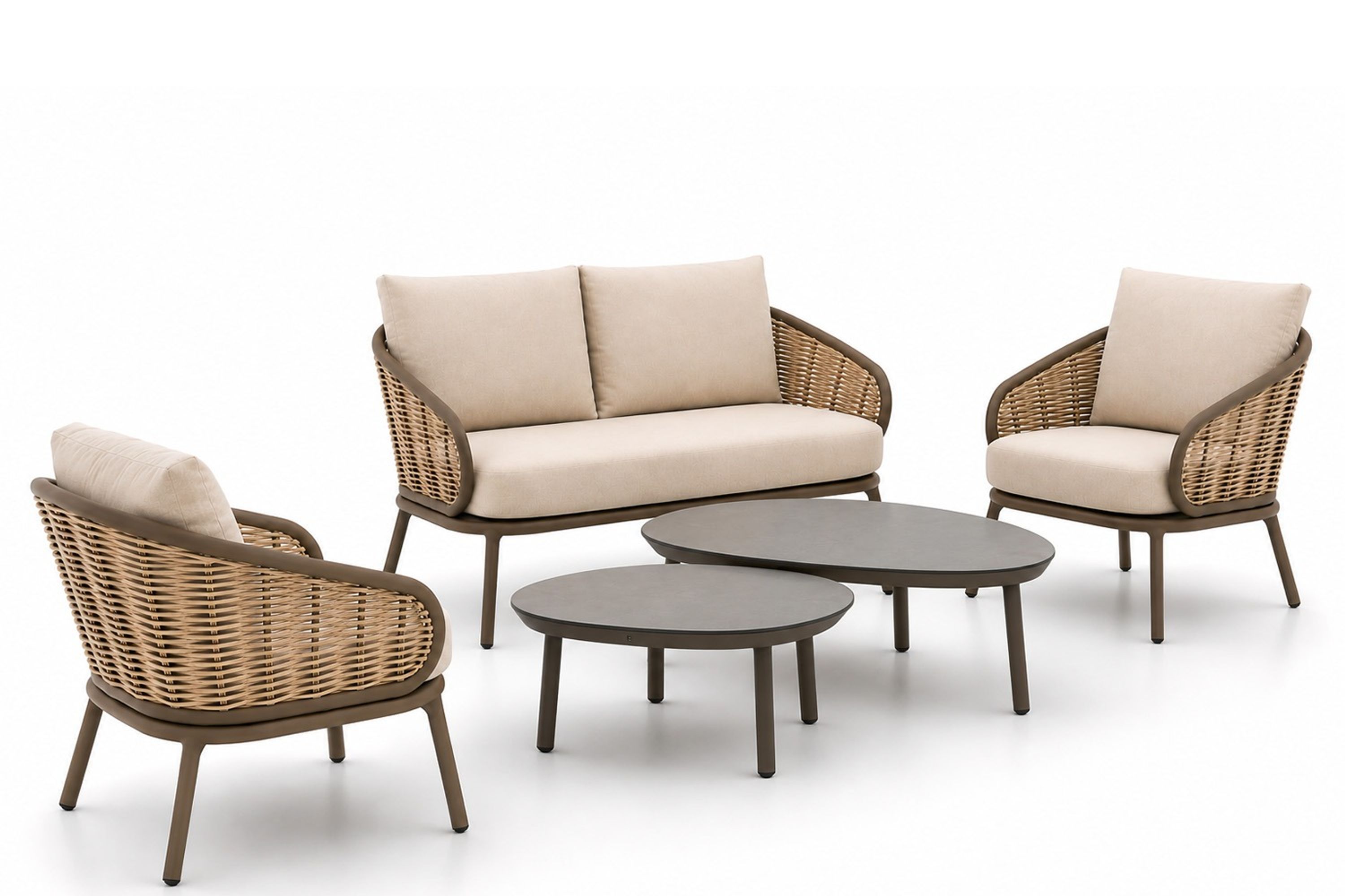Apple Bee Pine Key/Livo stoel-bank loungeset 5-delig