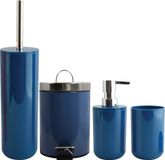 MSV Toiletborstel set Moods - kunststof/metaal - donkerblauw