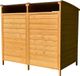 Melko Afvalbak van hout, 240 liter, 140 x 85 x 127 cm | incl. achterwand, box voor de afvalbak, geschikt voor voortuin, oprit en binnenplaats