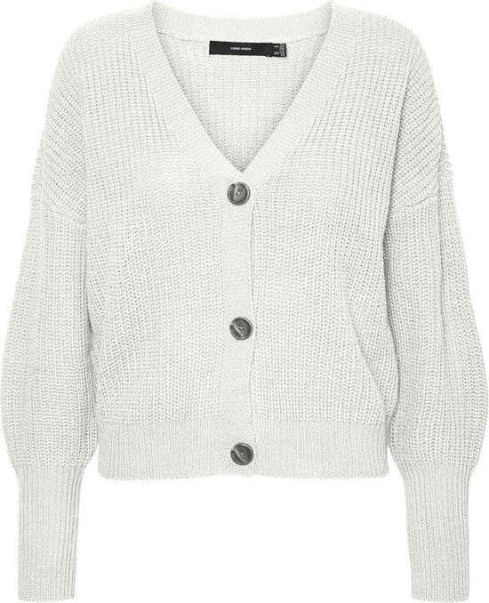 Vero Moda VMLEA LS V-NECK CUFF CARDIGAN NOOS - Cloud Dancer - M