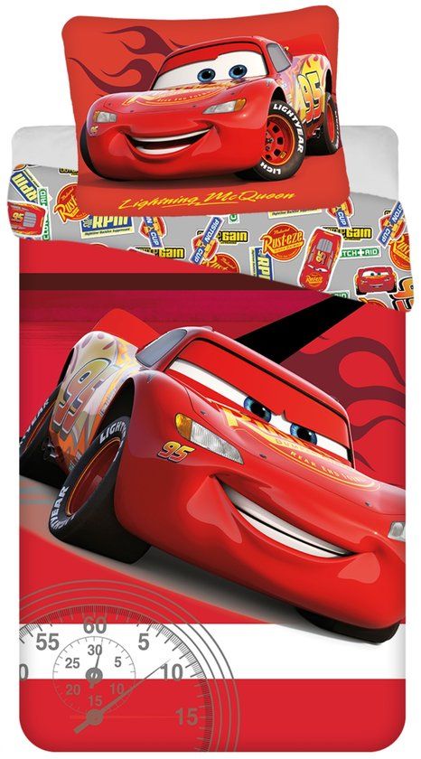 4KidsOnly Cars Dekbedovertrek rood - 140 x 200 cm - Katoen