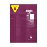 Clairefontaine 58196Cpack Pak met 5 Cursusblokken "CORNELL notes" Gelijmd Perforeerd Pruim - A4 21x29,7 cm - 200 Pagina’s Kleine Ruitjes - Wit Papier 90 g - Gecoate Kartonnen Omslag