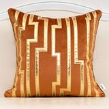 Alerfa 45 x 45 cm oranje geometrische gouden lederen gestreepte kussenslopen luxe Europese sierkussenslopen decoratieve kussens voor bank woonkamer slaapkamer auto 45 x 45 cm