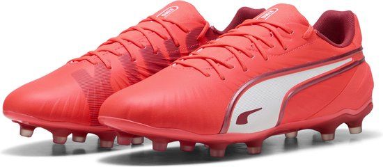 PUMA KING MATCH FG/AG Unisex Sportschoenen - Glowing Red-PUMA White-Red Fire - Maat 41