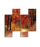 Homemania Muurafbeelding Avenue met bomen, 4 stuks, natuur en landschappen per woonkamer, meerkleurig, 76 x 0,3 x 50 cm, HM204PMDF190, MDF