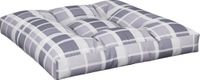 vidaXL Palletkussen 80x80x12 cm stof ruitpatroon grijs