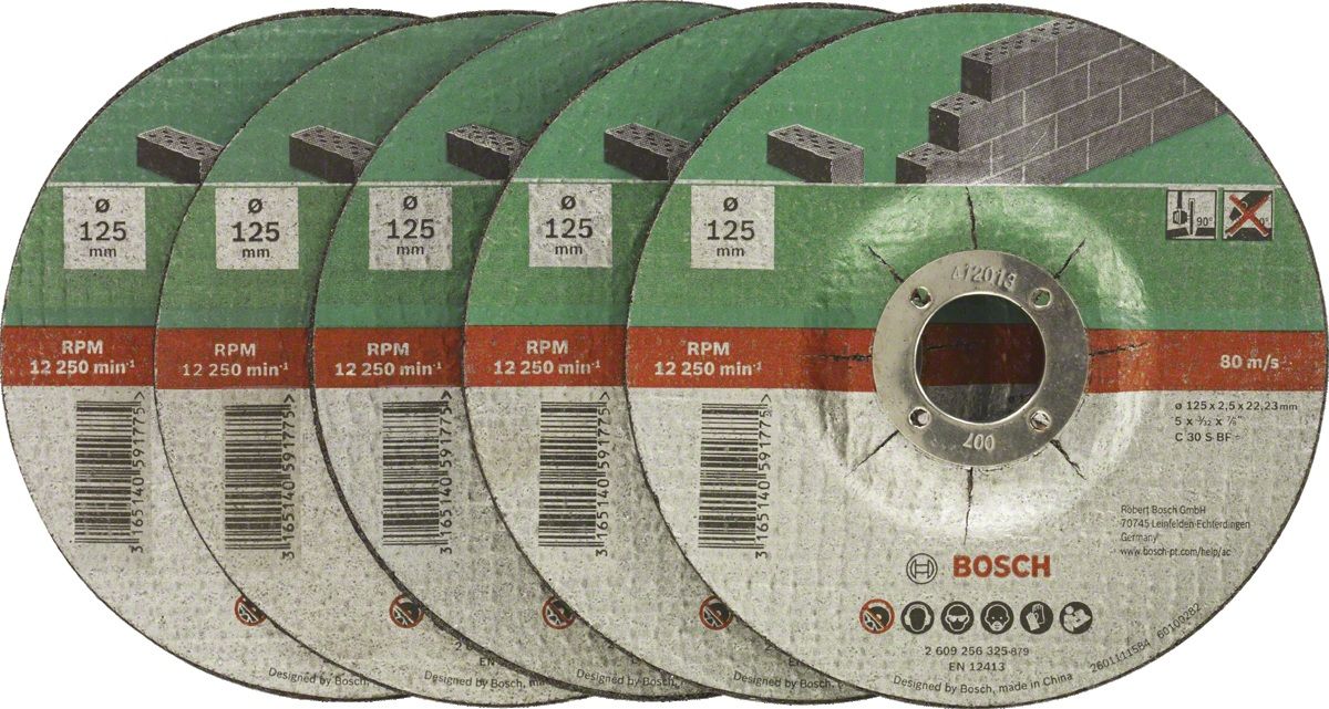 Bosch 2609256335 - Haakse slijper-accessoires - 125 mm - 5 stuks