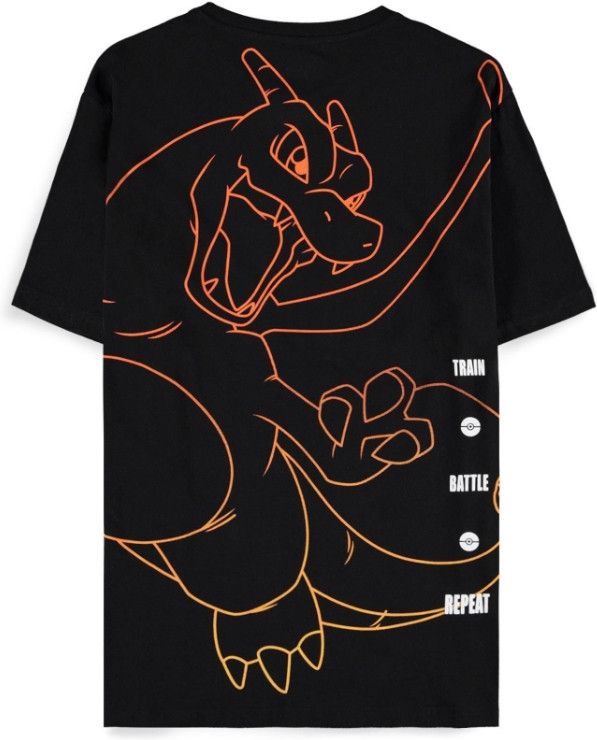 Difuzed Pokemon Charizard Fired Up T-Shirt - Zwart - 8718526383249