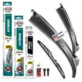 HEYNER® Set d'essuie-glaces complet pour MERCEDES-BENZ VITO 09.2003 - 08.2005, balais plats HYBRID, avant et arrière, aérodynamique et flexible, revêtement Nanographite