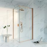 Fortifura Galeria Douchecabine - 100x160x200 - Profiel veiligheidsglas - anti kalk - Geborsteld koper PVD