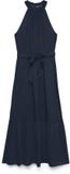 VERO MODA VMEASY JOY S/L LONG HALTERNECK DRESS WVN Navy Blazer