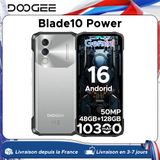 DOOGEE Blade10 Power robuuste telefoon, Gemini AI, 6,6" scherm, 10300mAh batterij, 48GB RAM (8+40), 128GB ROM, Android 16 smartphone