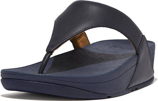Fitflop Lulu Leather Toepost Slippers Blauw | Dames | Maat 37 | Lente/Zomer 2024