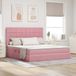 vidaXL Bed met opbergruimte en matras, hoofdeinde, roze, 160 x 200 cm, fluweel