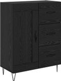 vidaXL Dressoir Zwarte Eik 69,5 x 34 x 90 cm