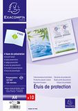 Exacompta - Ref. 38060E - Pak van 10 beschermingsetuis - dubbel - 4 zijden om A4-documenten te beschermen - Voor intensief gebruik - In 12/100e dikke PP - Kristalheldere kleur