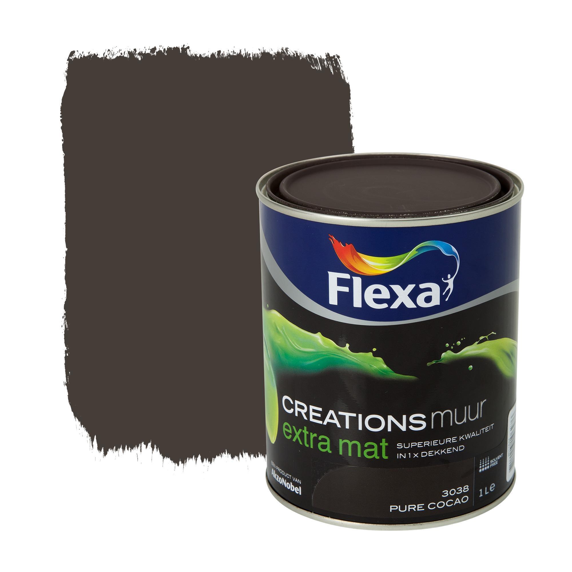 FLEXA Creations Muurverf - Extra Mat - Pure Cocao - 1 liter