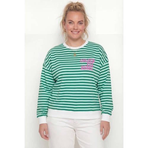 Colourful Rebel Curve sweater Plus Size met logo - groen
