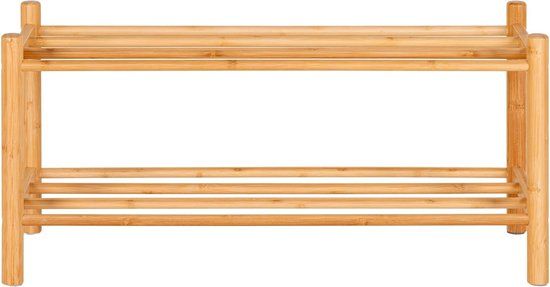 QUVIO Schoenenrek - 2 Planken - Bamboe - Naturel