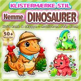 Nemme & Søde DINOSAURER: Malebog i klistermærke-stil