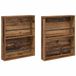 vidaXL - Tijdschriftenrek - 2 stuks - Oudhout - 60 x 12 x 70 cm - Bewerkt hout