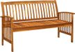 vidaXL Tuinbank met kussen, 147 cm, massief acaciahout