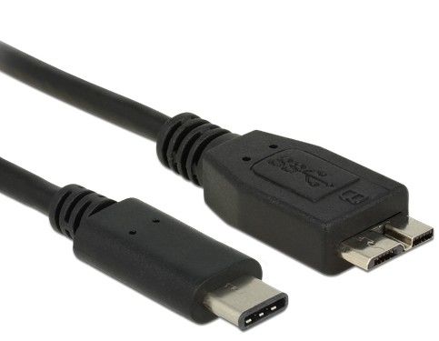 Delock USB-C Male naar USB 3.0 Micro Male Kabel - 0.5m - Zwart