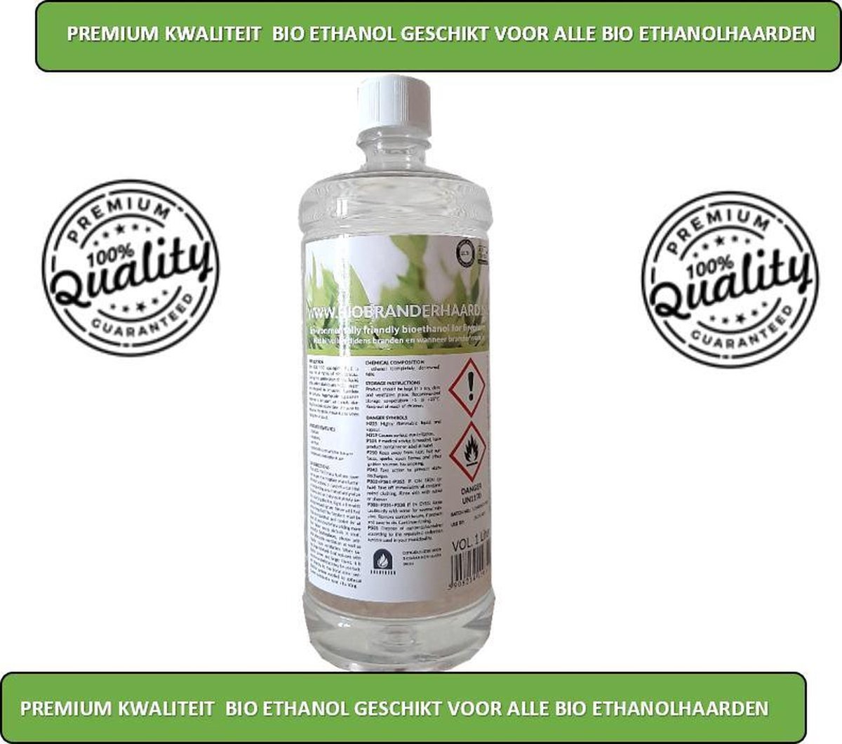 Afecto biobranderhaard | bio ethanol | fles 1000 ml | bio ethanolhaard vulling | sfeerhaarden bio ethanol | sfeerhaardvulling