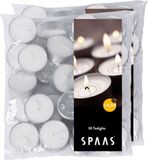 Spaas Theelichtjes/Waxinelichtjes - Wit - 60 stuks - 4,5 branduren - Geurloos