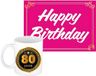 Bellatio Decorations Verjaardag cadeau koffiemok thema 80 jaar - Zwart Keramiek - 300 ml