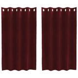 vidaXL Gordijnen 2 stuks Wijnrood 140 x 140 cm Fluweel