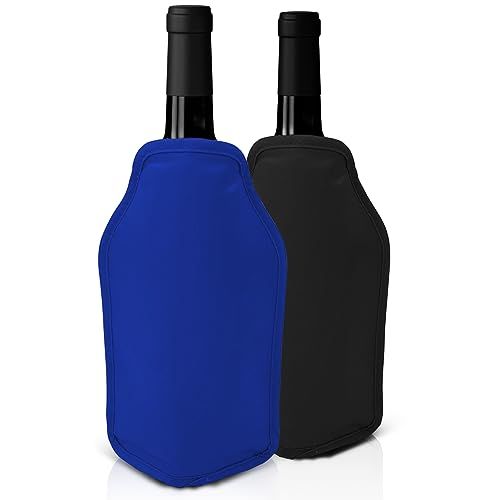 Merkloos Joeji's Kitchen Set van 2 Wijnkoeler Mouwen - Zwart & Blauw