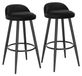 Tabourets de bar, set de 2 - Avec repose-pieds - Revêtement en velours noir - Cadre en métal - Hauteur d'assise 69,5 cm - Capacité de charge 120 kg