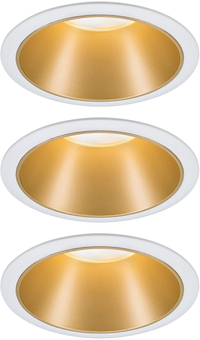 Paulmann Cole - Inbouwspot - LED - Wit/Goud - 3-Staps Dimbaar - 2700K - Set van 3