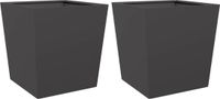 vidaXL Plantenbakken - 2 stuks - 50x50x50 cm - Staal - Zwart