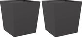 vidaXL Plantenbakken - 2 stuks - 50x50x50 cm - Staal - Zwart