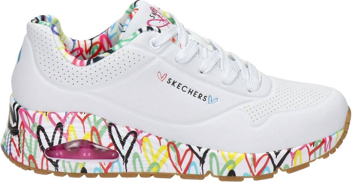 SKECHERS Uno Loving Love dames sneaker - Wit - Maat 37