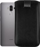Mumbi Echt Leren Hoesje Compatibel met Huawei Mate 9 Hoes Leren Hoes Case Portefeuille, Zwart