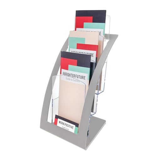 Deflect-o Brochurestandaard - Zilverkleurig - 33 x 15,5 x 17 cm