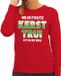 Bellatio Decorations Mijn Foute Kersttrui Foute kersttrui - sweater - Mijn foute kersttrui zit in de was - rood - voor dames - kerstkleding / christmas outfit XS