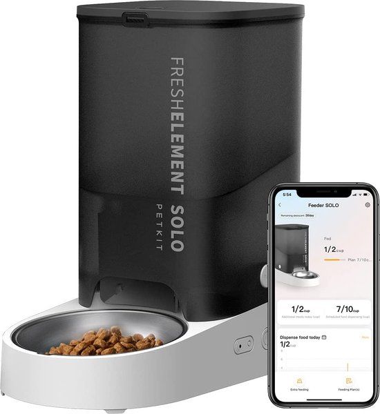 PETKIT Element SOLO ZWART - Automatische Voerbak Kat - 3L - Met App