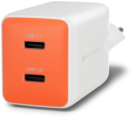 Targus HyperJuice Flex 45W GaN Laptop, Smartphone, Headset, Draagbare game console Wit, Oranje